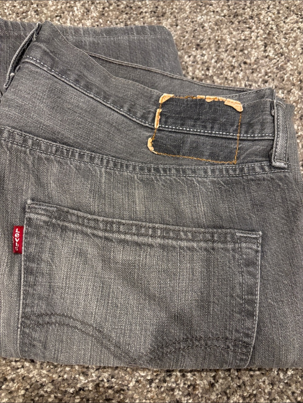 Levi's Men's Gray Straight Jeans with Red Tab